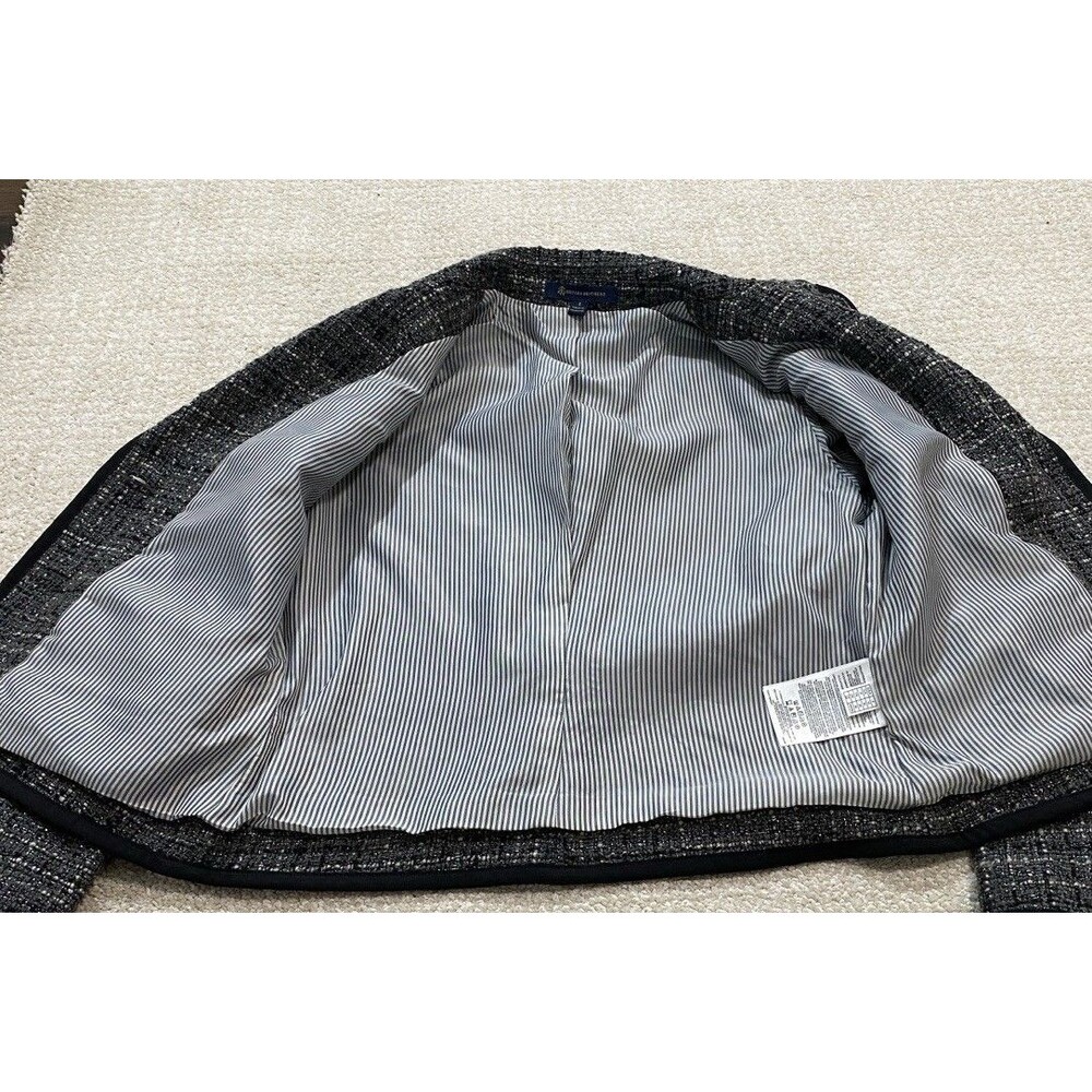 Brooks Brothers Bouclé Blazer Jacket Check Gray Black Women's Size 4 - Picture 15 of 16